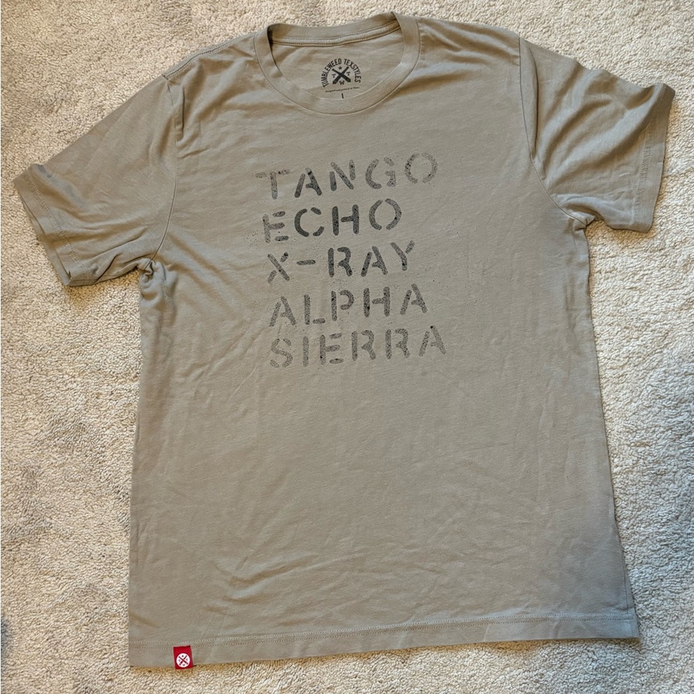 MENS TUMBLEWEED TEXASTYLES "TEXAS" TSHIRT SIZE LARGE